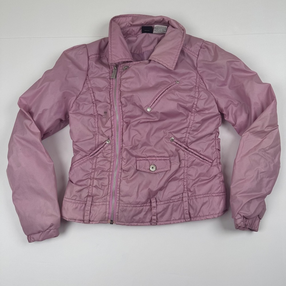 Hannah Montana Jacket Youth Large Disney Full Zip Puffer Coat Pink 10/12
